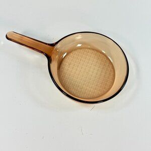 Vintage Vision Corning Ware 7” Skillet Frying Pan Amber Waffle Bottom NO Lid